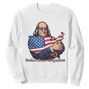 Benjamin Franklin Sweatshirt Freedom Liberty Independence American History TS12 White Print Your Wear