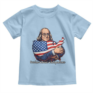 Benjamin Franklin Toddler T Shirt Freedom Liberty Independence American History TS12 Light Blue Print Your Wear