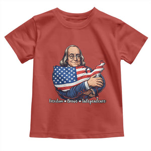 Benjamin Franklin Toddler T Shirt Freedom Liberty Independence American History TS12 Red Print Your Wear