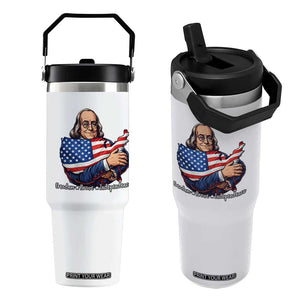 Benjamin Franklin Flip Straw Tumbler Freedom Liberty Independence American History TS12 One Size: 30 oz White Print Your Wear