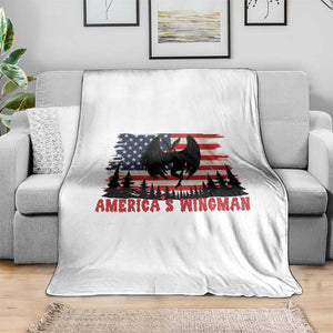 Mothman Americas Wingman Throw Blanket Funny Patriotic Cryptid TS12 Print Your Wear