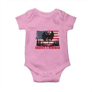 Mothman Americas Wingman Baby Onesie Funny Patriotic Cryptid TS12 Light Pink Print Your Wear