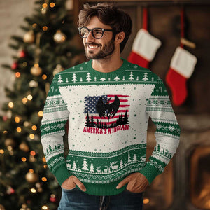 Mothman Americas Wingman Ugly Christmas Sweater Funny Patriotic Cryptid TS12 Beige Green Print Your Wear