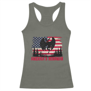 Mothman Americas Wingman Racerback Tank Top Funny Patriotic Cryptid TS12 Military Green Print Your Wear