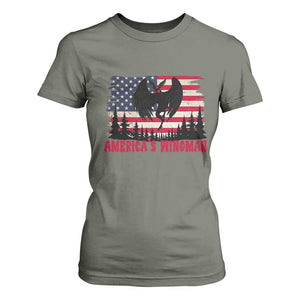 Mothman Americas Wingman T Shirt For Women Funny Patriotic Cryptid TS12 Military Green Print Your Wear