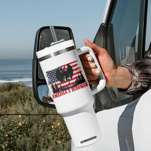 Mothman Americas Wingman Tumbler With Handle Funny Patriotic Cryptid TS12 Print Your Wear