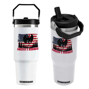 Mothman Americas Wingman Flip Straw Tumbler Funny Patriotic Cryptid TS12 One Size: 30 oz White Print Your Wear