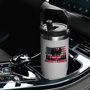 Mothman Americas Wingman Flip Straw Tumbler Funny Patriotic Cryptid TS12 Print Your Wear