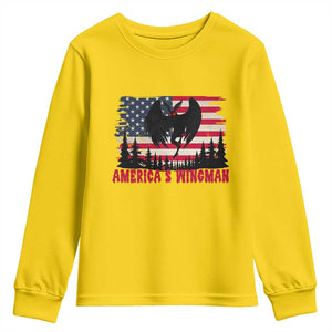 Mothman Americas Wingman Youth Sweatshirt Funny Patriotic Cryptid TS12 Daisy Print Your Wear