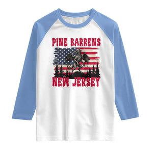 Patriotic Jersey Devil Raglan Shirt Pine Barrens New Jersey Cryptid TS12 White Carolina Blue Print Your Wear