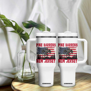 Patriotic Jersey Devil Tumbler With Handle Pine Barrens New Jersey Cryptid TS12 Print Your Wear