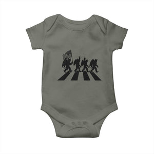 Funny Patriotic Mothman Baby Onesie Cryptid Lover Gift TS12 Military Green Print Your Wear