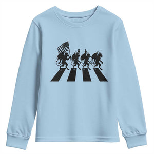 Patriotic Jersey Devil Youth Sweatshirt New Jersey Cryptid Gift TS12 Light Blue Print Your Wear