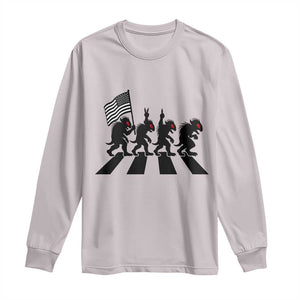 Patriotic Chupacabra Long Sleeve Shirt Funny Cryptid Lover Gift TS12 Ice Gray Print Your Wear