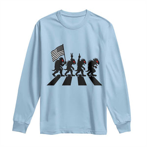 Patriotic Chupacabra Long Sleeve Shirt Funny Cryptid Lover Gift TS12 Light Blue Print Your Wear
