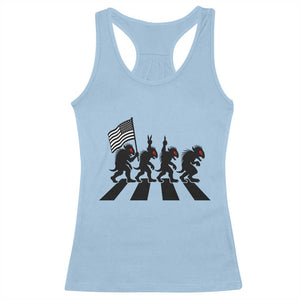 Patriotic Chupacabra Racerback Tank Top Funny Cryptid Lover Gift TS12 Light Blue Print Your Wear