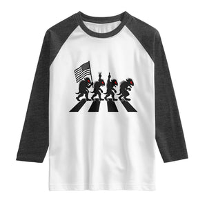Patriotic Chupacabra Raglan Shirt Funny Cryptid Lover Gift TS12 White Heather Charcoal Print Your Wear