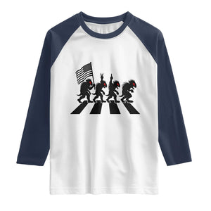Patriotic Chupacabra Raglan Shirt Funny Cryptid Lover Gift TS12 White Navy Print Your Wear