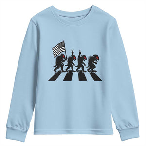 Patriotic Chupacabra Youth Sweatshirt Funny Cryptid Lover Gift TS12 Light Blue Print Your Wear
