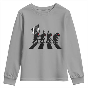 Patriotic Chupacabra Youth Sweatshirt Funny Cryptid Lover Gift TS12 Sport Gray Print Your Wear
