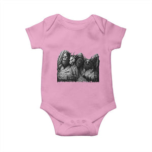 Cryptid Mount Rushmore Baby Onesie Bigfoot Mothman Jersey Devil Chupacabra TS12 Light Pink Print Your Wear