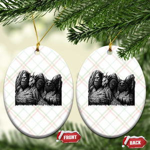 Cryptid Mount Rushmore Ceramic Ornament Bigfoot Mothman Jersey Devil Chupacabra TS12 Print Your Wear