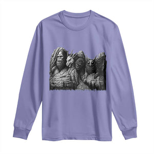 Cryptid Mount Rushmore Long Sleeve Shirt Bigfoot Mothman Jersey Devil Chupacabra TS12 Violet Print Your Wear