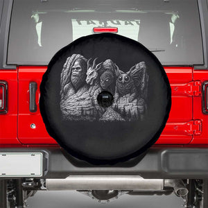 Cryptid Mount Rushmore Spare Tire Cover Bigfoot Mothman Jersey Devil Chupacabra TS12 Black Print Your Wear