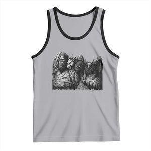 Cryptid Mount Rushmore Tank Top Bigfoot Mothman Jersey Devil Chupacabra TS12 Athletic Heather Black Print Your Wear