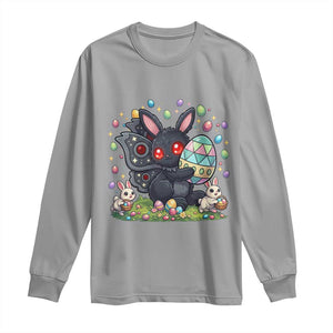 Funny Mothman Easter Bunny Ears Long Sleeve Shirt Cryptid Lover Gift TS12 Sport Gray Print Your Wear