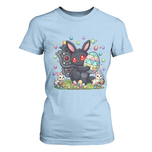 Funny Mothman Easter Bunny Ears T Shirt For Women Cryptid Lover Gift TS12 Light Blue Print Your Wear