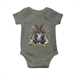 Mothman Easter Bunny Baby Onesie Funny West Virginia Cryptid Lover Gift TS12 Military Green Print Your Wear