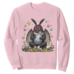 Mothman Easter Bunny Sweatshirt Funny West Virginia Cryptid Lover Gift TS12 Light Pink Print Your Wear