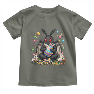 Mothman Easter Bunny Toddler T Shirt Funny West Virginia Cryptid Lover Gift TS12 Military Green Print Your Wear