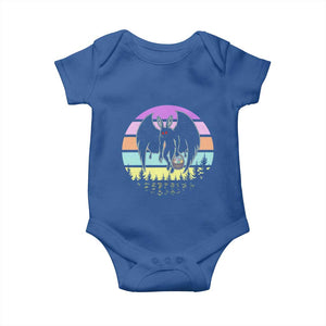 Retro Sunset Mothman Easter Egg Hunt Baby Onesie Cryptid Lover Gift TS12 Royal Blue Print Your Wear
