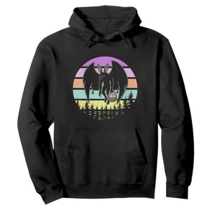 Retro Sunset Mothman Easter Egg Hunt Hoodie Cryptid Lover Gift TS12 Black Print Your Wear