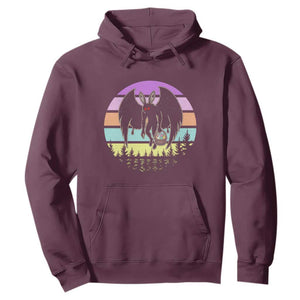 Retro Sunset Mothman Easter Egg Hunt Hoodie Cryptid Lover Gift TS12 Maroon Print Your Wear