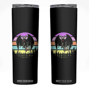Retro Sunset Mothman Easter Egg Hunt Skinny Tumbler Cryptid Lover Gift TS12 Black Print Your Wear