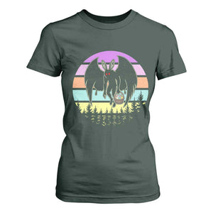 Retro Sunset Mothman Easter Egg Hunt T Shirt For Women Cryptid Lover Gift TS12 Dark Forest Green Print Your Wear