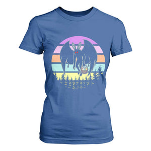 Retro Sunset Mothman Easter Egg Hunt T Shirt For Women Cryptid Lover Gift TS12 Royal Blue Print Your Wear