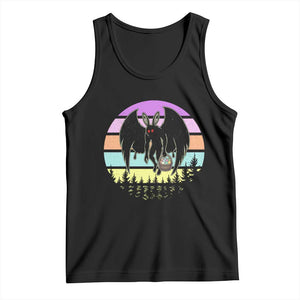 Retro Sunset Mothman Easter Egg Hunt Tank Top Cryptid Lover Gift TS12 Black Print Your Wear