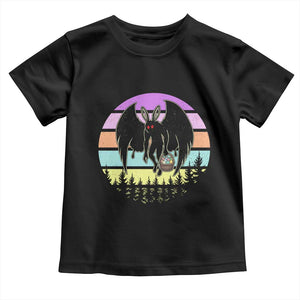 Retro Sunset Mothman Easter Egg Hunt Toddler T Shirt Cryptid Lover Gift TS12 Black Print Your Wear