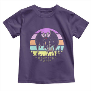 Retro Sunset Mothman Easter Egg Hunt Toddler T Shirt Cryptid Lover Gift TS12 Purple Print Your Wear