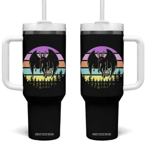 Retro Sunset Mothman Easter Egg Hunt Tumbler With Handle Cryptid Lover Gift TS12 One Size: 40 oz Black Print Your Wear