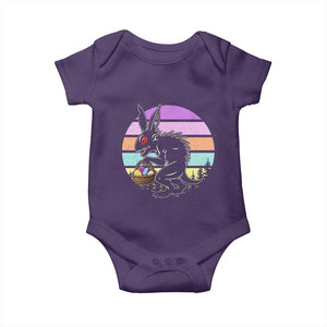 Retro Sunset Chupacabra Easter Egg Hunt Baby Onesie Cryptid Lover Gift TS12 Purple Print Your Wear