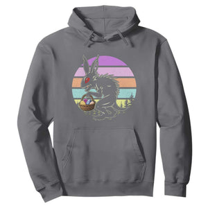 Retro Sunset Chupacabra Easter Egg Hunt Hoodie Cryptid Lover Gift TS12 Charcoal Print Your Wear