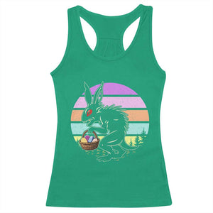 Retro Sunset Chupacabra Easter Egg Hunt Racerback Tank Top Cryptid Lover Gift TS12 Irish Green Print Your Wear