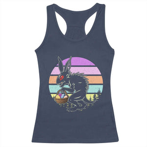 Retro Sunset Chupacabra Easter Egg Hunt Racerback Tank Top Cryptid Lover Gift TS12 Navy Print Your Wear