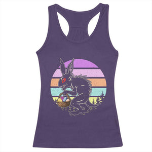 Retro Sunset Chupacabra Easter Egg Hunt Racerback Tank Top Cryptid Lover Gift TS12 Purple Print Your Wear