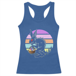 Retro Sunset Chupacabra Easter Egg Hunt Racerback Tank Top Cryptid Lover Gift TS12 Royal Blue Print Your Wear
